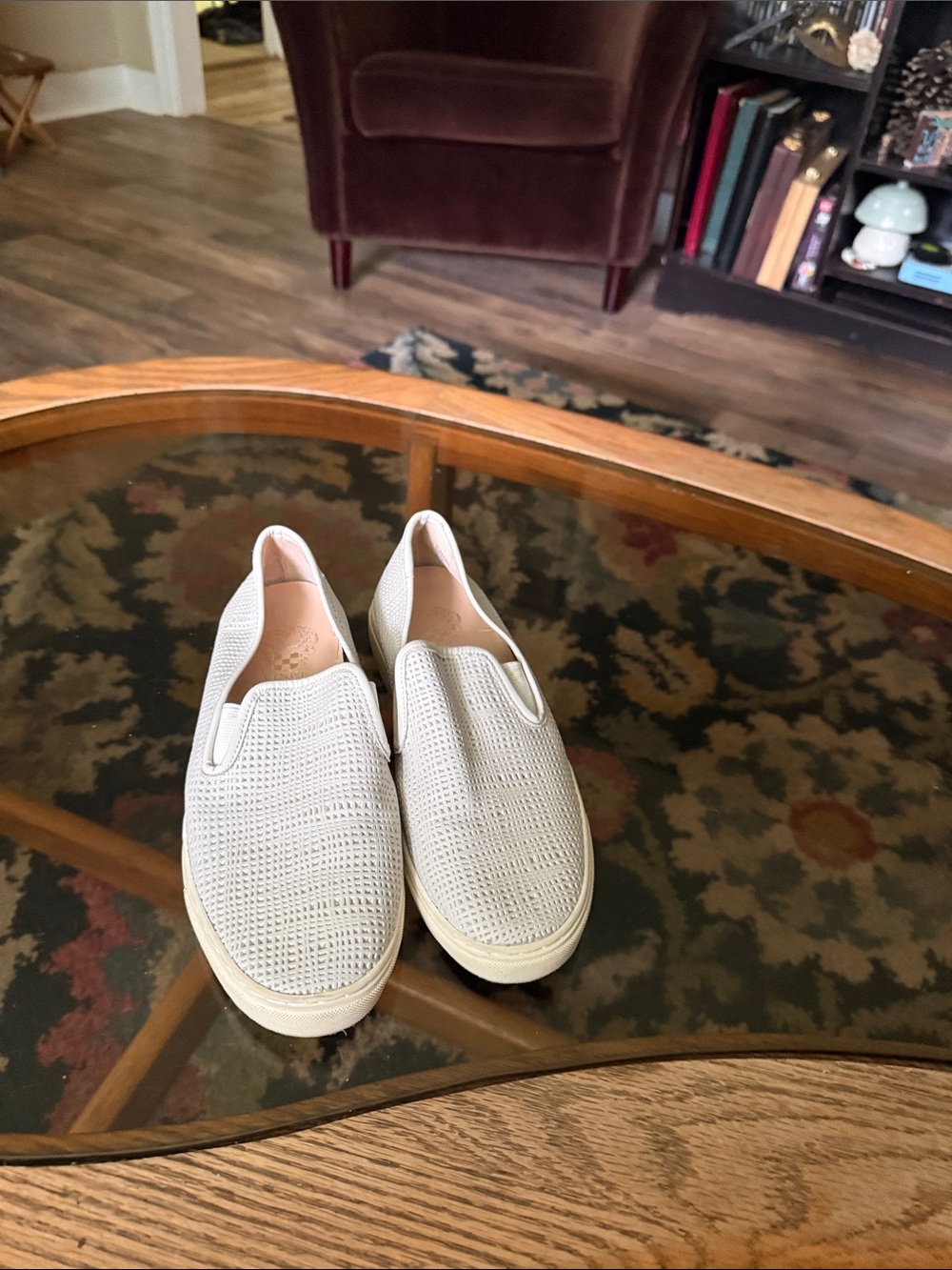Vince Camuto Women's Perforated Slip-On Sneakers in Light Beige